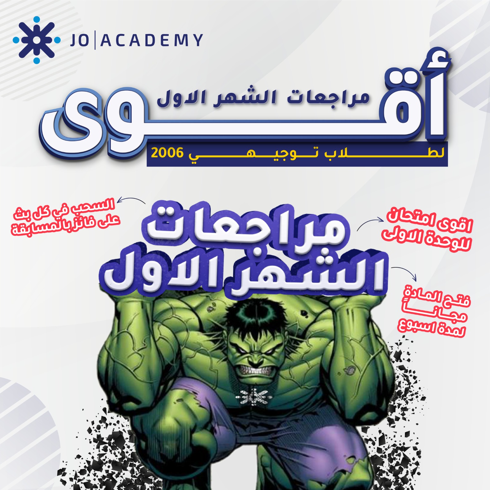 مراجعات الشهر الاول مادة اللغة العربية- توجيهي